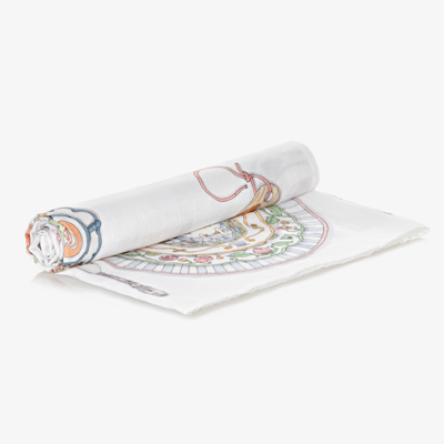 Atelier Choux Paris Babies' White Bon Appétit Swaddle (100cm)