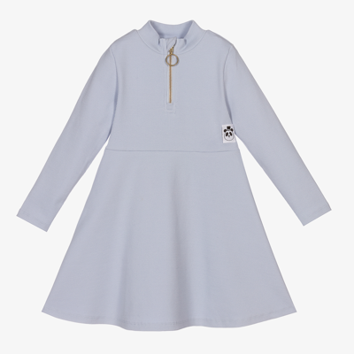 Mini Rodini Babies' Girls Blue Ribbed Cotton Dress