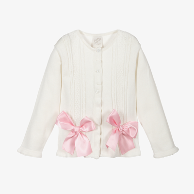 Pretty Originals Kids' Girls Ivory Cotton Knit Cardigan