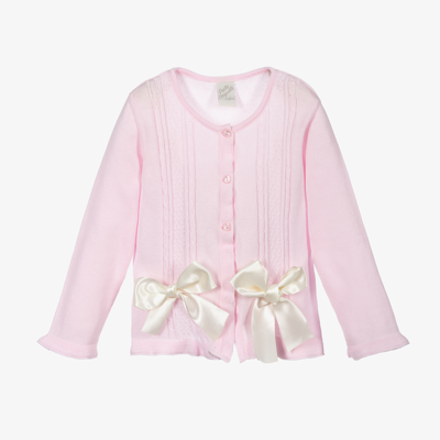 Pretty Originals Kids' Girls Pink Cotton Knit Cardigan