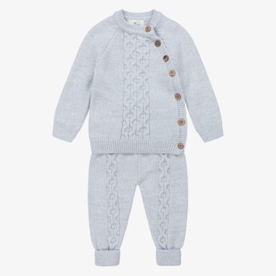 Beau Kid Boys Blue Knitted Baby Trouser Set