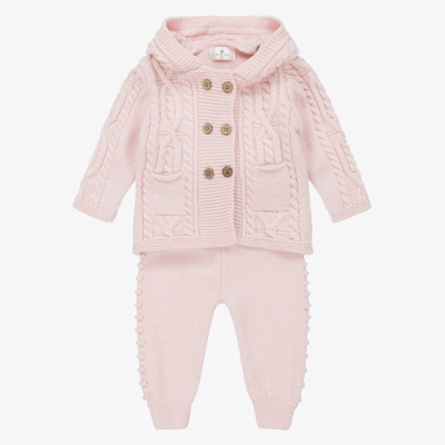 Beau Kid Girls Pink Knitted Baby Trouser Set