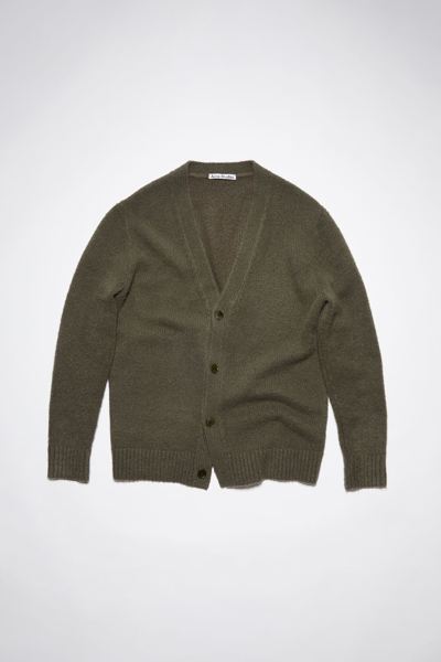 Acne Studios Korval Stretch-knit Cardigan In Forest Green