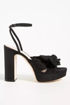 Loeffler Randall Natalia Pleated Bow Platform Sandals In Black