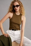 Maeve Cropped Racerback Tank In Green