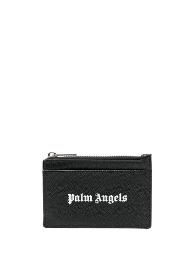 Palm Angels Logo Card Holder In Black