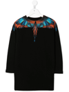 Marcelo Burlon County Of Milan Travel Wings Sweatshirt Dress In Black