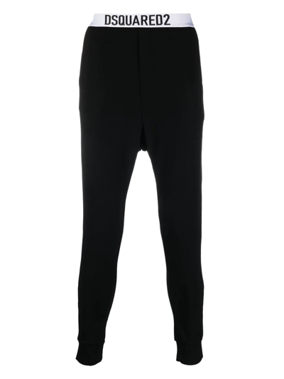 Dsquared2 Logo-waistband Sleep Leggings In Black