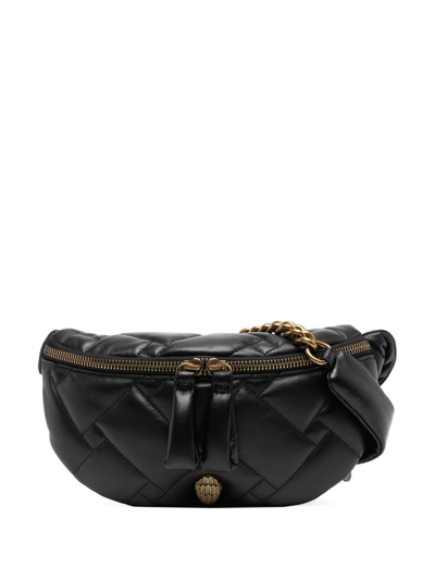 Kurt Geiger Kensington Soft Quilted Leather Belt Bag In Black