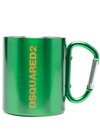 DSQUARED2 LOGO-PRINT CARABINER TRAVEL CUP