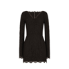 Dolce & Gabbana Black Stretch Silk Charmeuse Lace Dress In Black