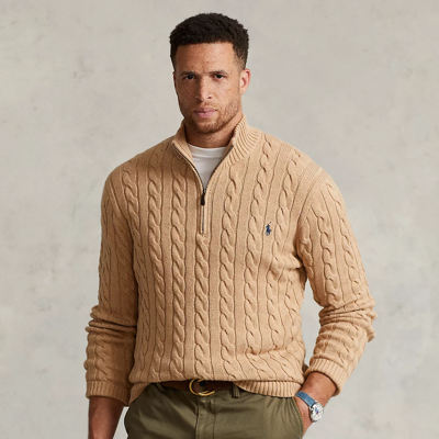 POLO RALPH LAUREN RALPH LAUREN CABLE-KNIT COTTON QUARTER-ZIP SWEATER