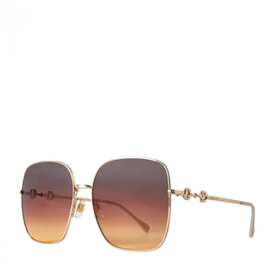 Gucci Oversize Square-frame Sunglasses In Gold