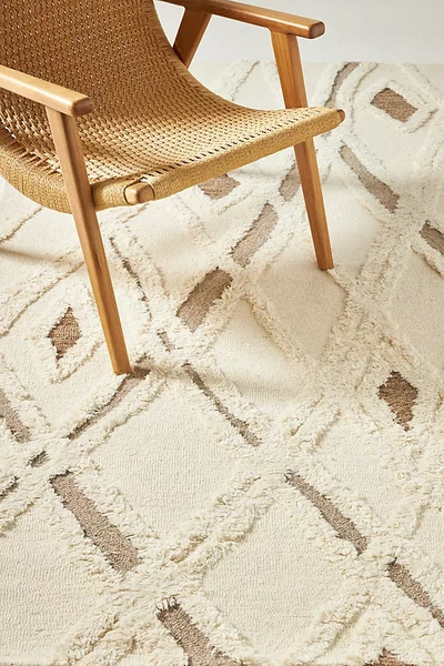 Anthropologie Hand-tufted Elika Rug By  In Beige Size 9x12 In Beige