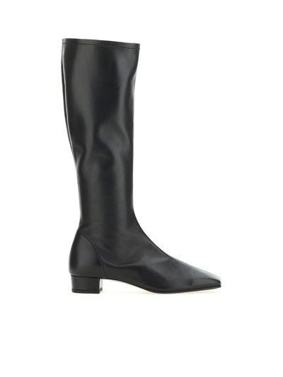 By Far Edie Leather Boots In Black