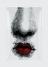 Fornasetti Rectangular Ashtray Bacio Puckered Red Lips
