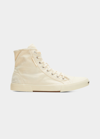 Balenciaga Men's Paris Distressed Canvas High-top Sneakers In Bianco