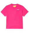 Off-white Arrows-motif Cotton T-shirt In Fuchsia White