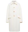 Bottega Veneta Fluffy-texture Single-breasted Wool-blend Coat In White