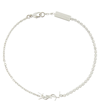 Saint Laurent Ysl-plaque Crystal-embellished Bracelet In Palladium/crystal