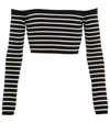 SAINT LAURENT STRIPED WOOL AND COTTON SWEATER