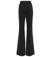 SAINT LAURENT HIGH-RISE FLARED COTTON PANTS