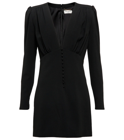 SAINT LAURENT V-NECK MINIDRESS