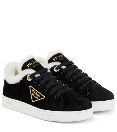 Prada Suede Sneakers In Nero