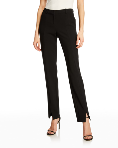 St John Women's Jennifer Pleated Straight-leg Pants In Black