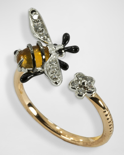 Staurino Rose Gold Diamond And Citrine Ring
