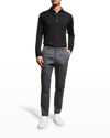 Peter Millar Men's Amble Cotton-cashmere Polo Shirt In Black