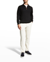 Peter Millar Men's Crown Wool-blend Quarter-zip Sweater In Black