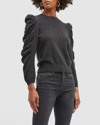 Frame Round-neck Recycled-cashmere Sweater In Charcoal Heather