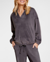 Barefoot Dreams Drop-shoulder Drawstring Hoodie In Carbon