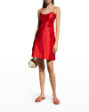 Frances Valentine Scoop-neck Mini Slip Dress In Scarlet