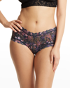 Hanky Panky Printed Signature Lace Boyshorts In Black Multi