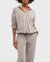 Barefoot Dreams Drop-shoulder Drawstring Hoodie In Beach Rock