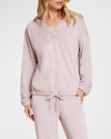 Barefoot Dreams Drop-shoulder Drawstring Hoodie In Faded Rose