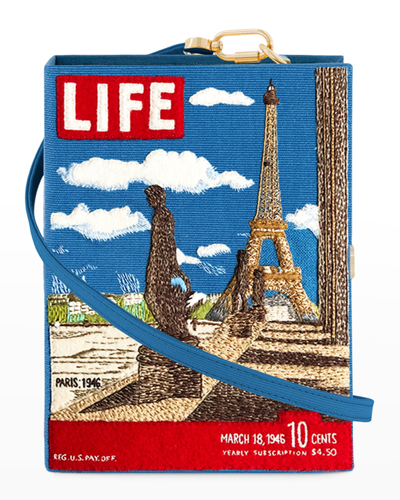 Olympia Le-tan Life Paris Book Clutch Bag In Lavande Pierre