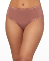 Fleur't Iconic High-rise Lace-trim Boyshort In Pecan