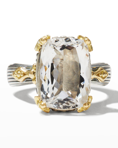 Konstantino Delos Two-tone Crystal Ring In Two Tone