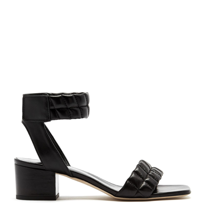 La Canadienne Rover Quilted Puffy Leather Sandal In Black