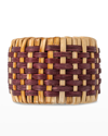 JULISKA WOVEN NAPKIN RING, CRANBERRY