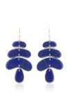 TEN THOUSAND THINGS SMALL TOTEM 18K YELLOW GOLD LAPIS EARRINGS