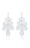 Ten Thousand Things Small Totem 18k Yellow Gold Aquamarine Earrings In Blue