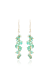 TEN THOUSAND THINGS SHORT SPIRAL 18K YELLOW GOLD EMERALD EARRINGS