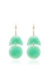 TEN THOUSAND THINGS TINY ARPS 18K YELLOW GOLD CHRYSOPRASE EARRINGS