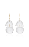 Ten Thousand Things Tiny Arps 18k Yellow Gold Crystal Quartz Earrings In Neutral