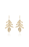 TEN THOUSAND THINGS SHORT WILD FERN 10K YELLOW GOLD EARRINGS