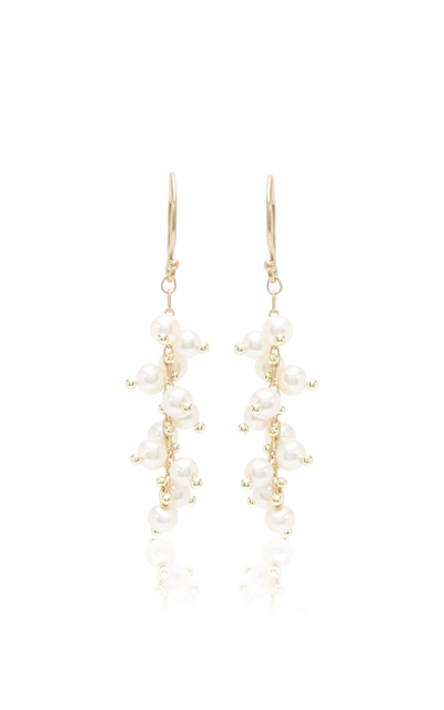 Ten Thousand Things Short Spiral 18k Yellow Gold Pearl Earrings In Ivory